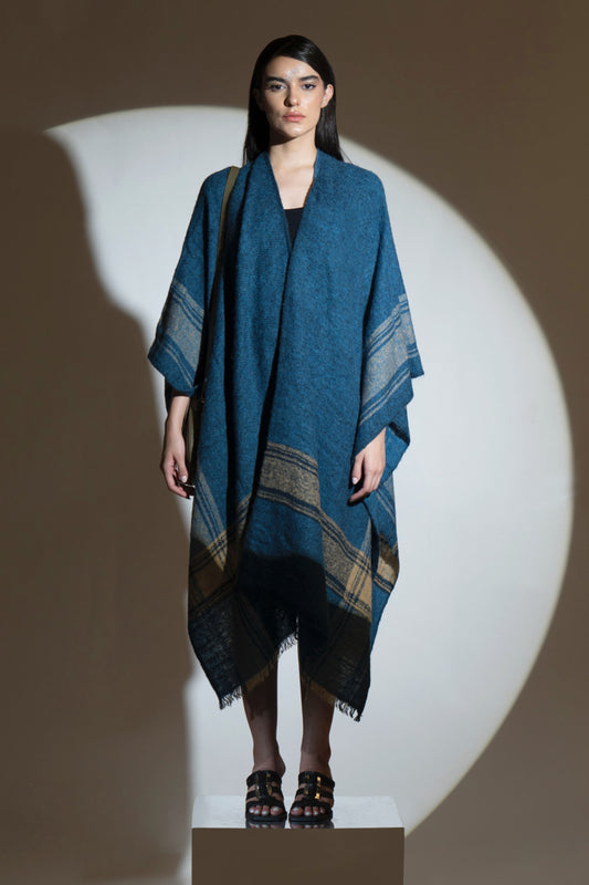 Kyanite Tartan Check Cape