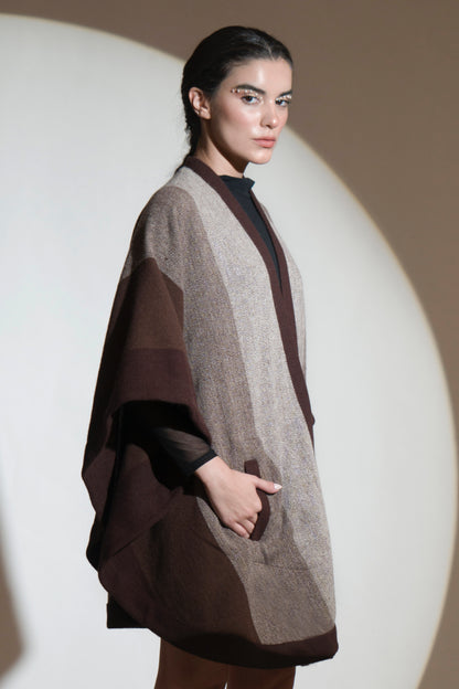 Sang-E-Maryam Herringbone Cape