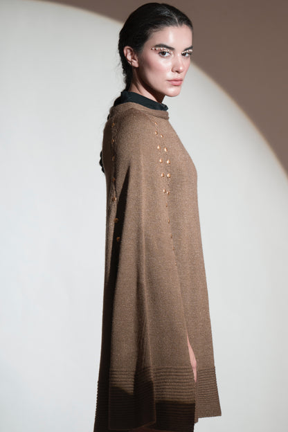 Brown Zircon Studded Cloak