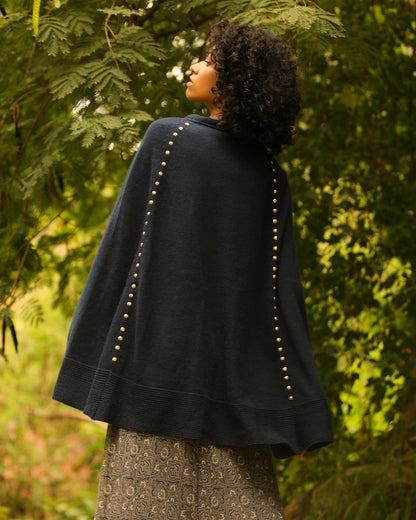 Brown Zircon Studded Cloak