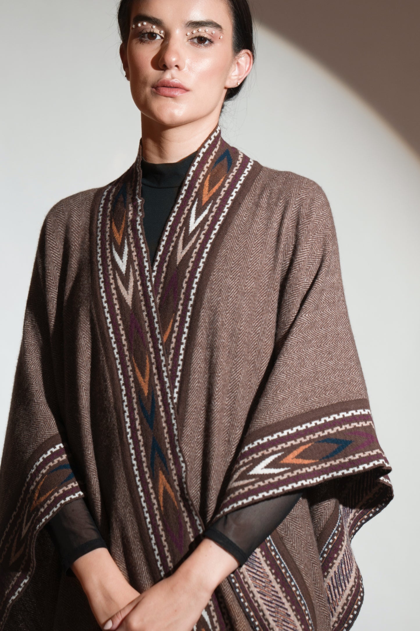 Smoky Quartz Aztec Bordered Cape