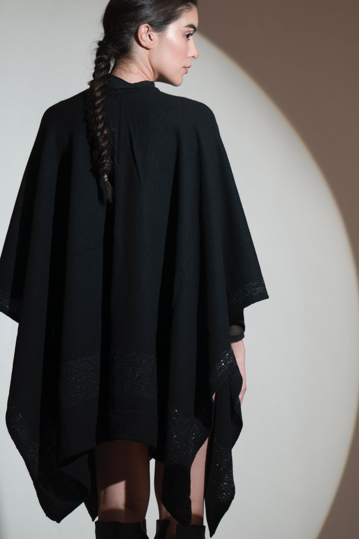 Obsidian Sequinned Cape