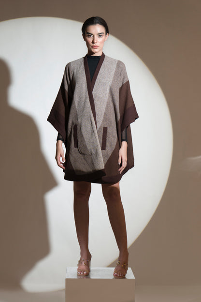 Sang-E-Maryam Herringbone Cape