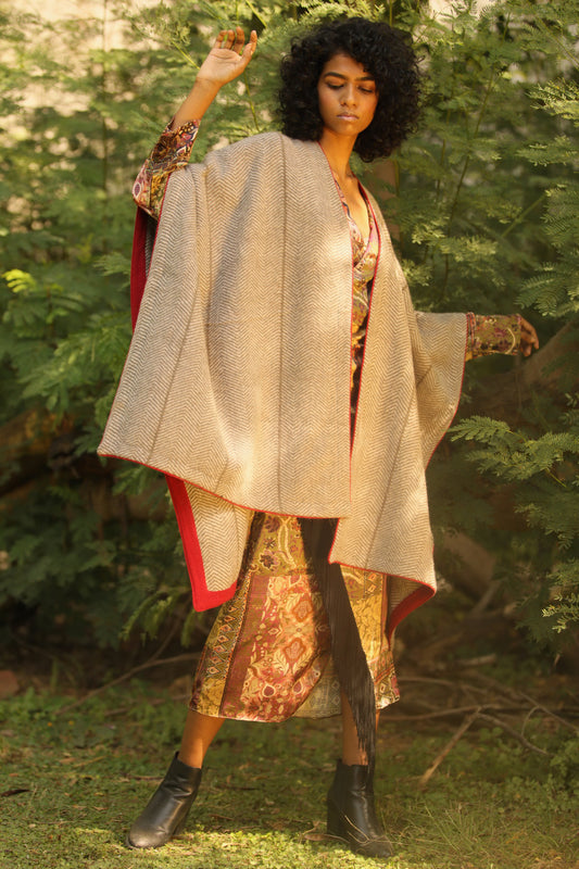 Macaque Herringbone Cape