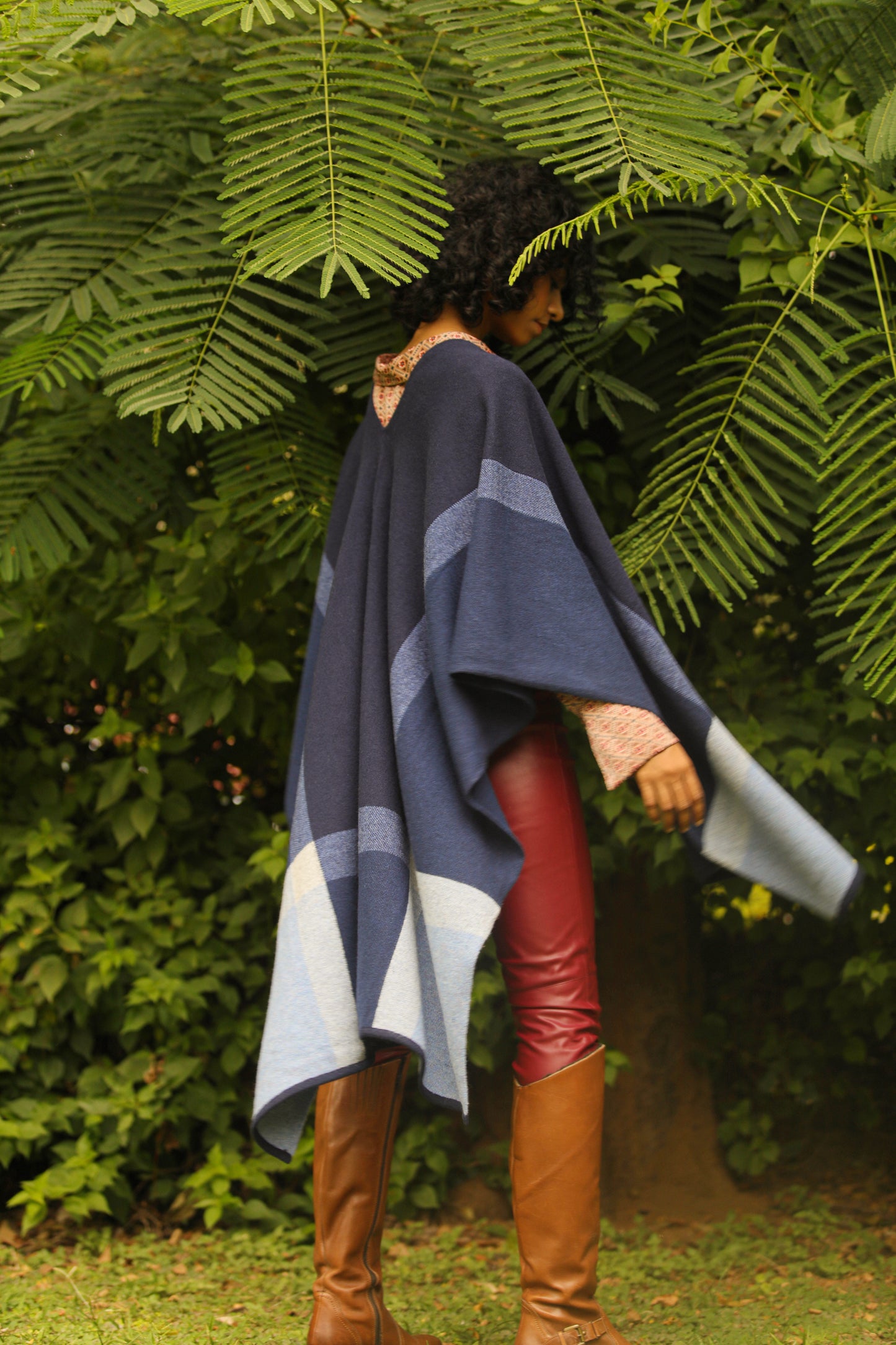 Empyrean Blue Checkered Cape