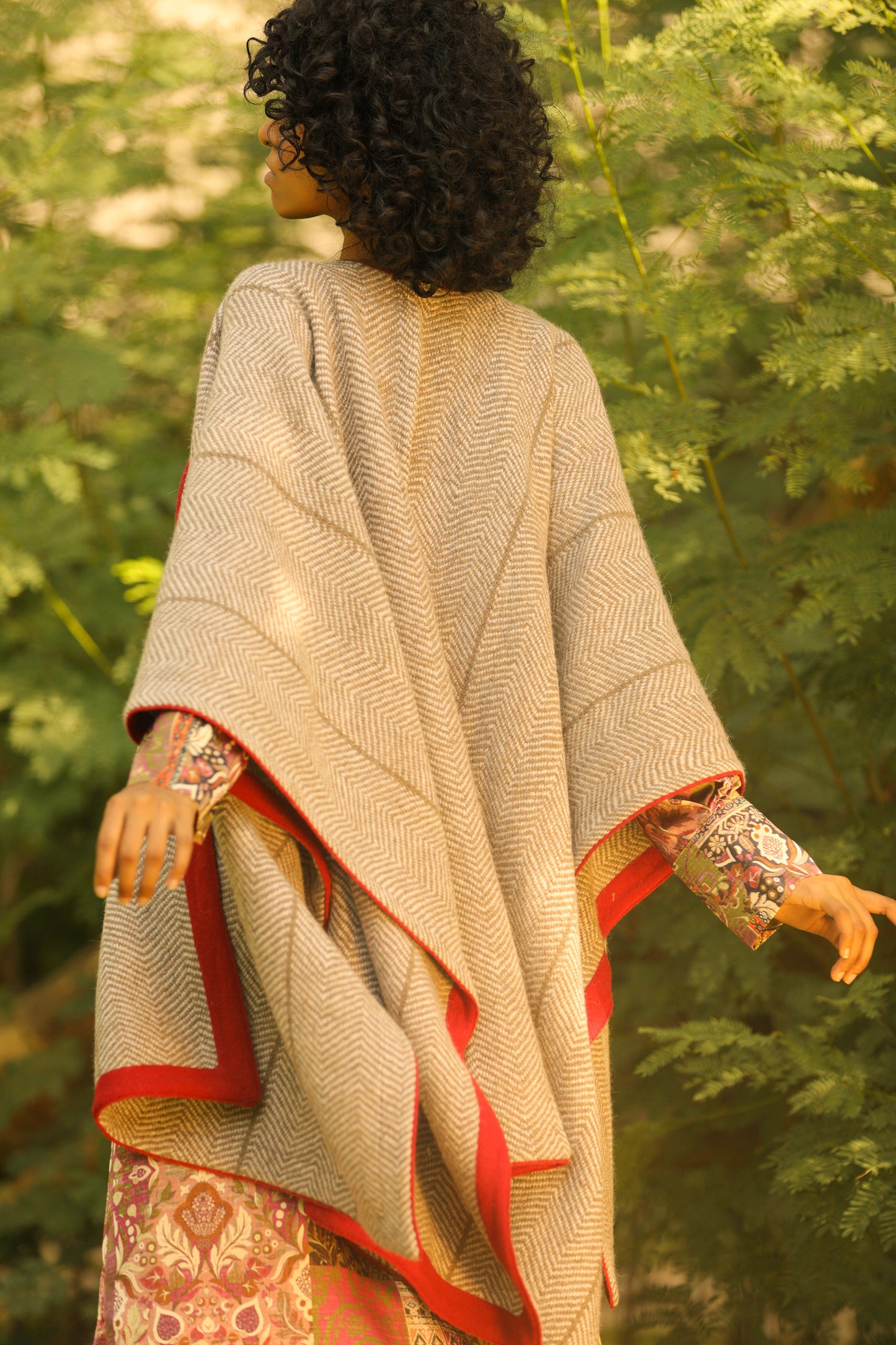 Macaque Herringbone Cape