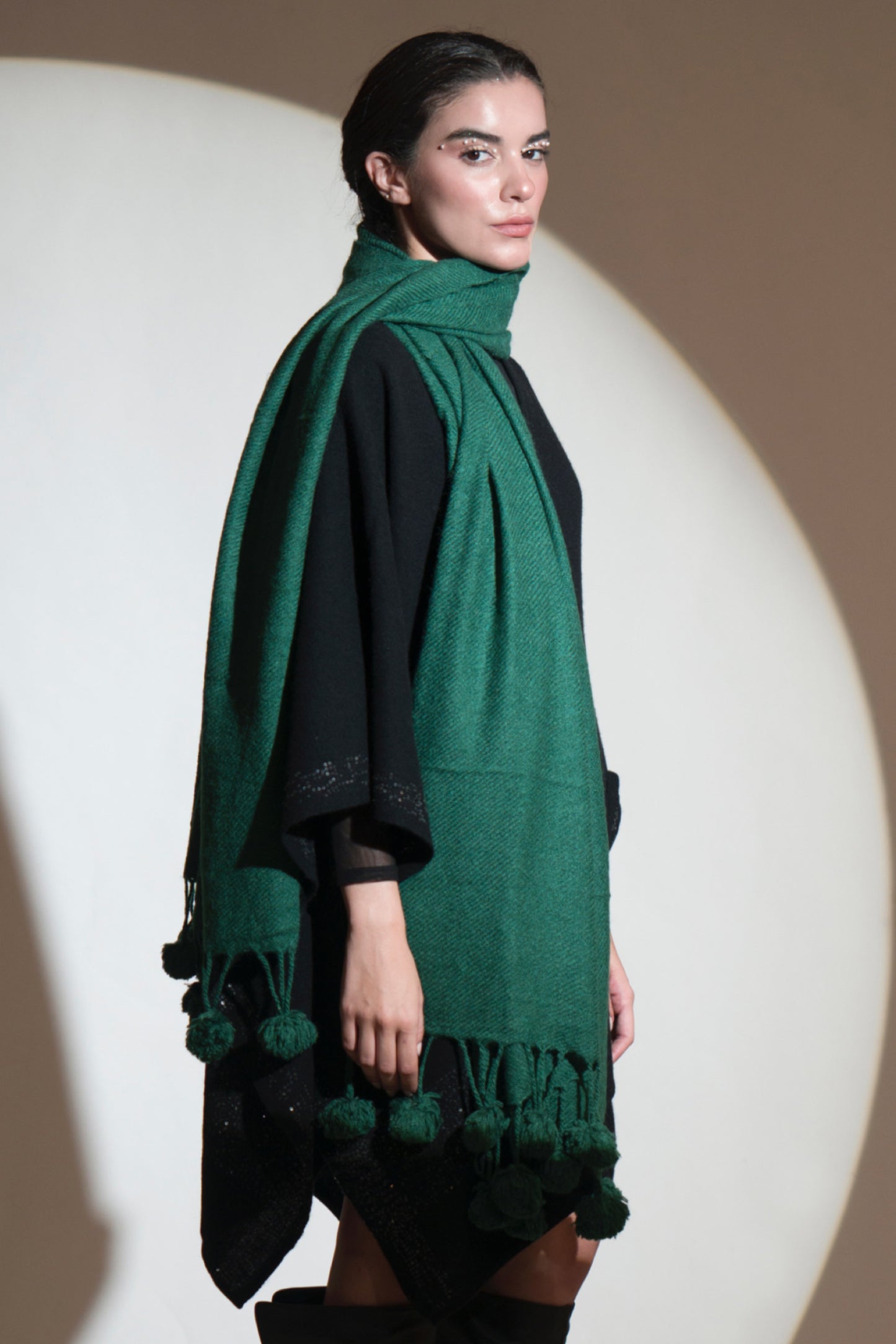 Green Garnet Tassel Stole